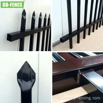 Pagar Picket Tubular Black Metal Pagar Besi Tempa